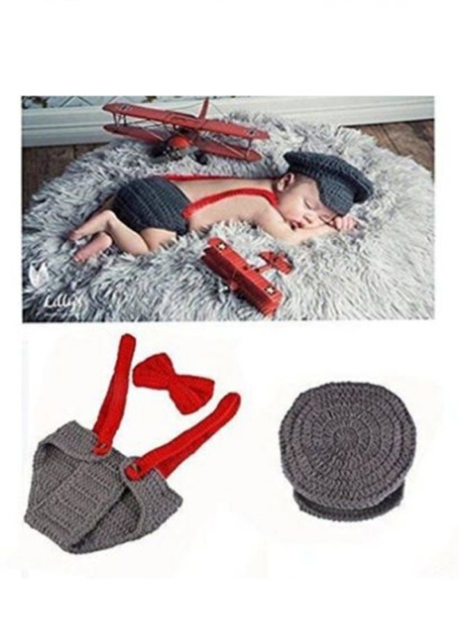 Handmade Aviator Crochet Photography Props - Image 4