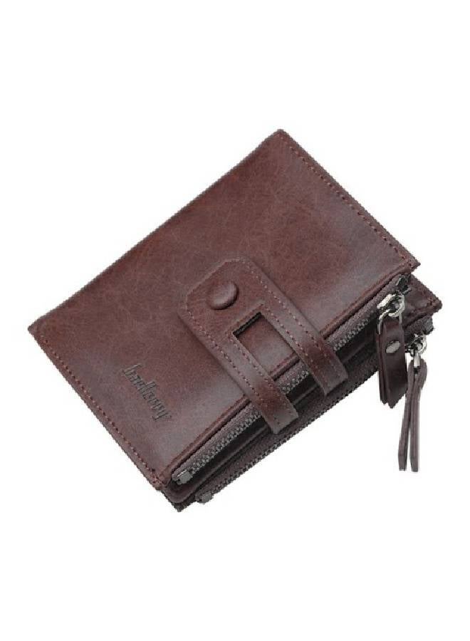 baellerry RFID Leather Small Zipper Around Wallet Brown  - Image 1