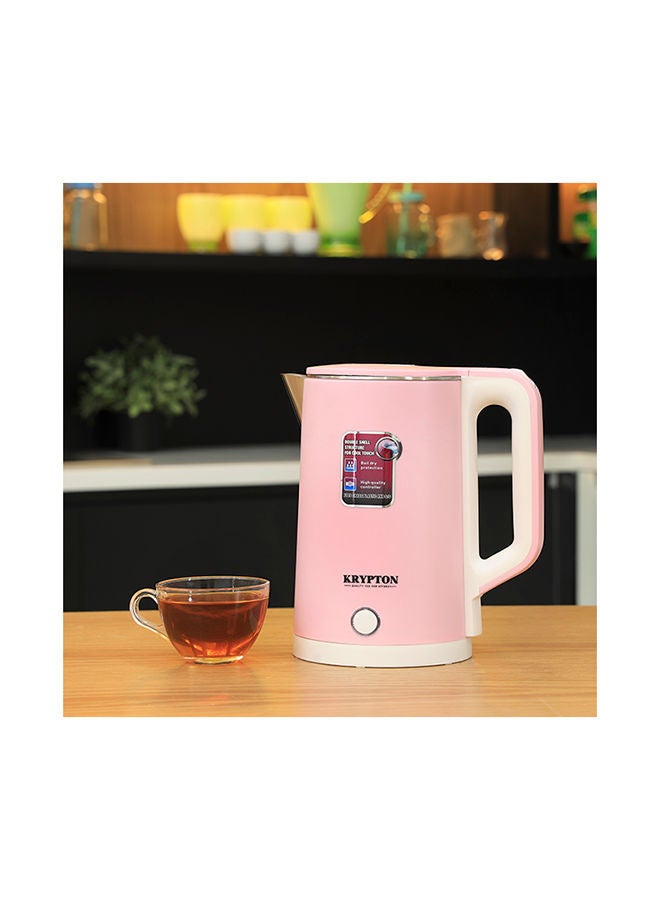 KRYPTON 360 Rotation Base Double Layer Stainless Steel Electric Kettle with Boil Dry Protection & Auto Shut Off Feature 1.8 L 1500 W KNK6062N Pink - Image 5
