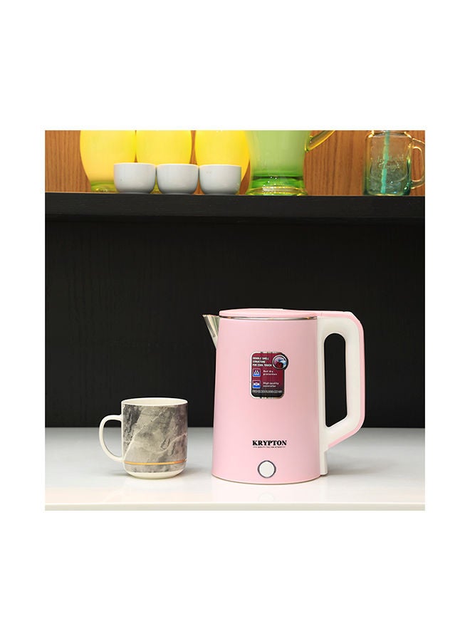 KRYPTON 360 Rotation Base Double Layer Stainless Steel Electric Kettle with Boil Dry Protection & Auto Shut Off Feature 1.8 L 1500 W KNK6062N Pink - Image 3