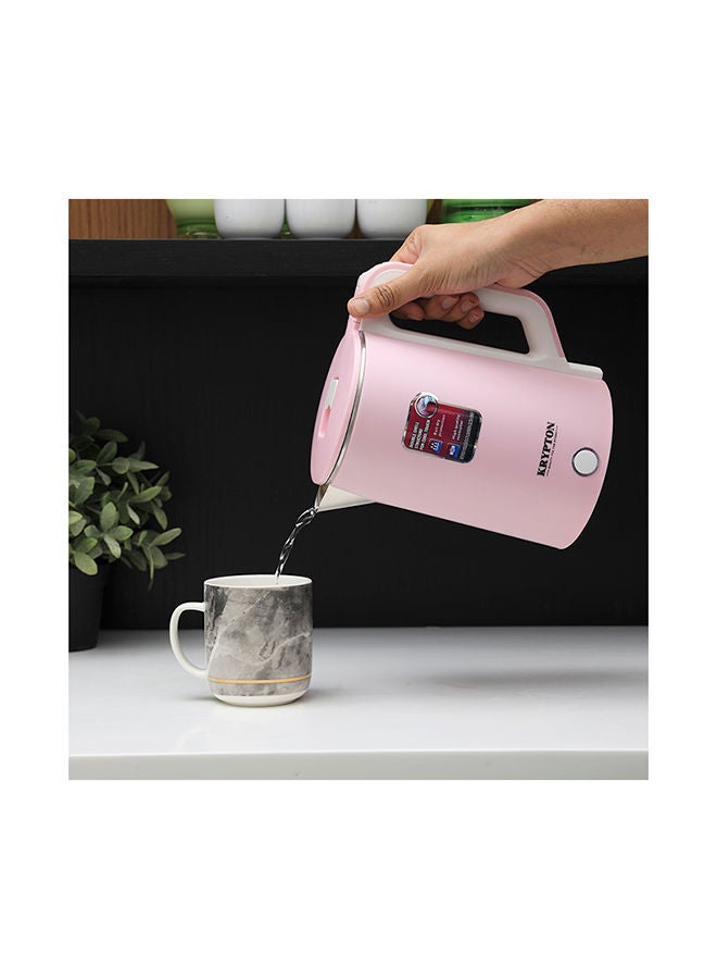 KRYPTON 360 Rotation Base Double Layer Stainless Steel Electric Kettle with Boil Dry Protection & Auto Shut Off Feature 1.8 L 1500 W KNK6062N Pink - Image 4