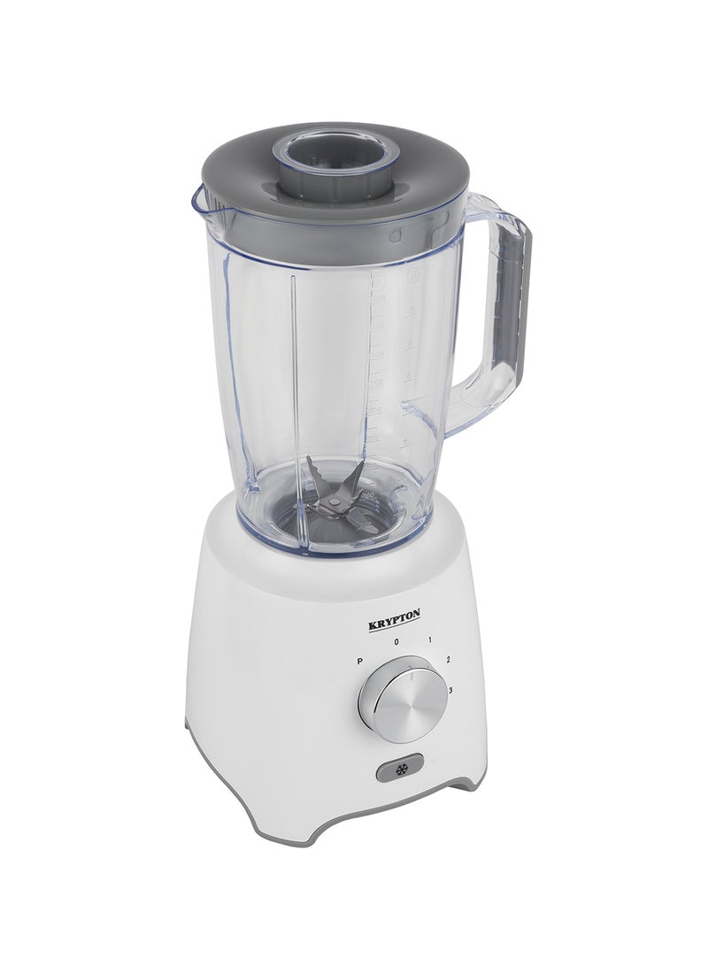 KRYPTON - 3-In-1 Blender With Unbreakable  Jars, Stainless Steel Blade, 600W Powerful Motor with 3 Speed Setting and Pulse 1.8 L 600 W KNB6029 White/Grey - Image 1