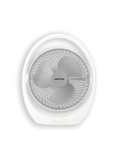 KRYPTON Rechargeable Mini Fan | High Performance Fan with LED Light | 3 Blade Design| Powerful and Efficient Cooling, High Performance 2400mAh Lithium Battery for High Speed Wind| 2 Years Warranty KNF6030 White/Blue  - Image 1