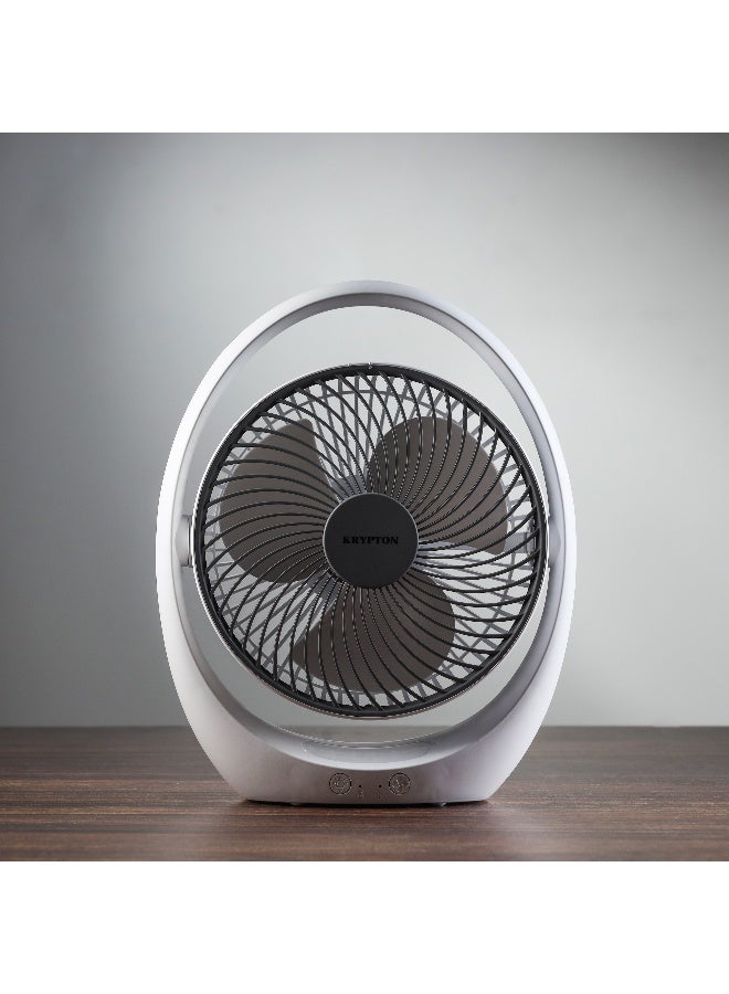 KRYPTON - Rechargeable Mini Fan | High Performance Fan with LED Light | 3 Blade Design| Powerful and Efficient Cooling, High Performance 2400mAh Lithium Battery for High Speed Wind| 2 Years Warranty KNF6030 White/Blue - Image 1