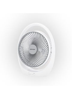 KRYPTON Rechargeable Mini Fan | High Performance Fan with LED Light | 3 Blade Design| Powerful and Efficient Cooling, High Performance 2400mAh Lithium Battery for High Speed Wind| 2 Years Warranty KNF6030 White/Blue  - Image 2