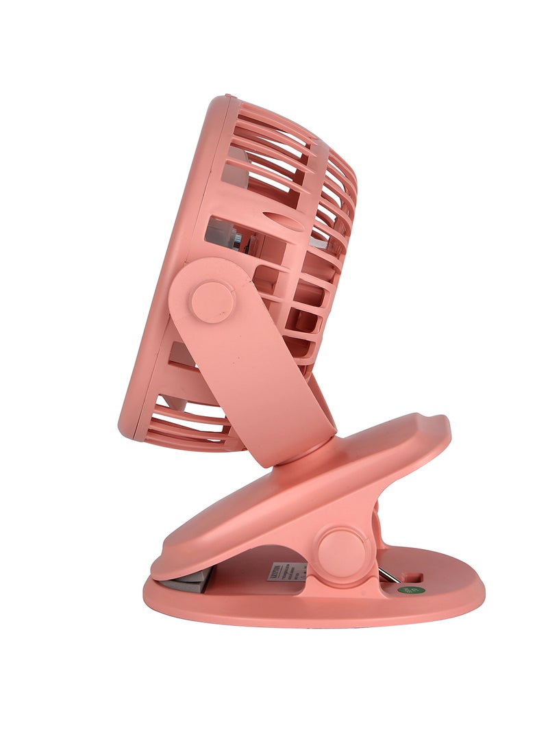 KRYPTON - 5" Rechargeable Mini Fan with LED Light | Long Working Hours and 3 Wind Speed/ Powerful and Efficient Cooling, High Performance 1500mAh Lithium Battery, Perfect for Home, Office, Study Room, etc.  | 2 Years Warranty KNF6037 Pink - Image 1