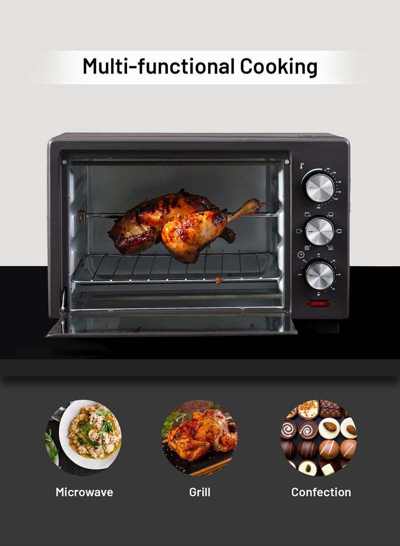 كريبتون - فرن كهربائي مزود بعدد 6 مستويات للطاقة ومؤقت لمدة 60 دقيقة 19 L 1380 W KNO6096 أسود/ فضي/ شفاف - Image 1