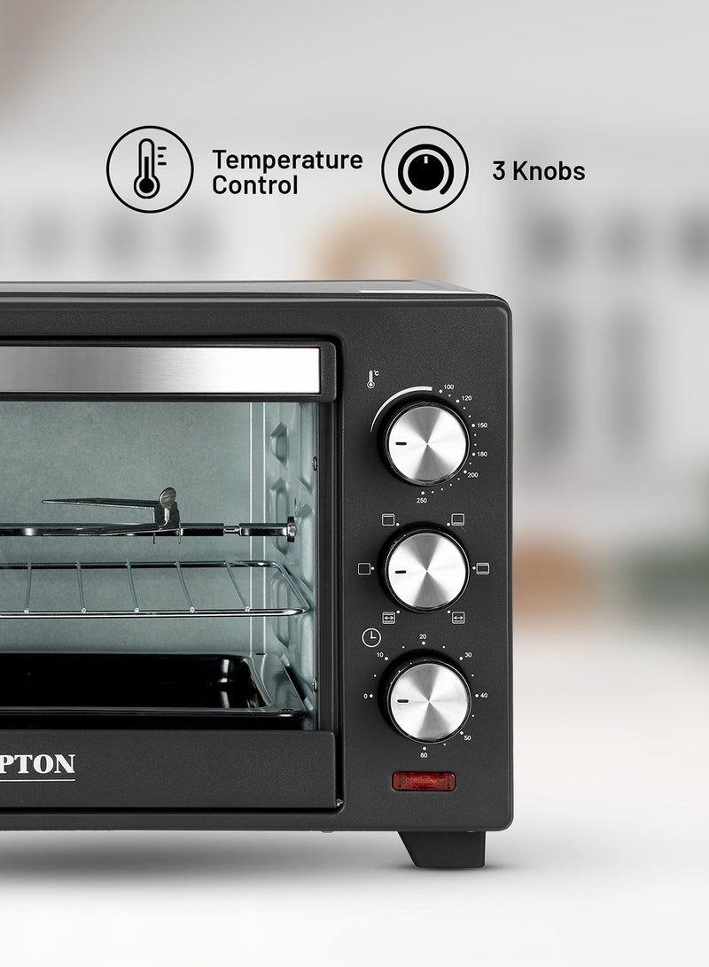 كريبتون - فرن كهربائي مزود بعدد 6 مستويات للطاقة ومؤقت لمدة 60 دقيقة 19 L 1380 W KNO6096 أسود/ فضي/ شفاف - Image 1