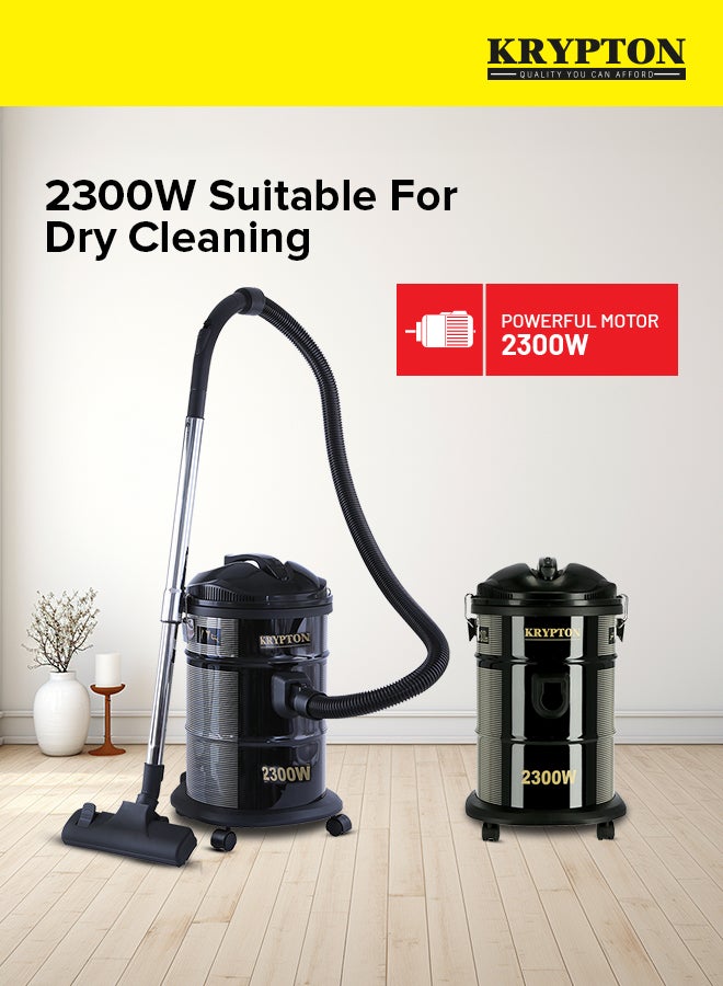 KRYPTON Drum Vacuum Cleaner with Dry & Blow Function/Large Dust Bag Capacity & Dust Bag  full indicator, Wider & Flexible Hose 21 L 2300 W KNVC6107 Black - Image 3