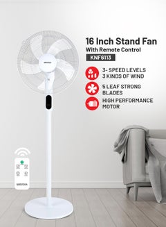 KRYPTON Stand Fan With Remote Control KNF6113 White  - Image 1