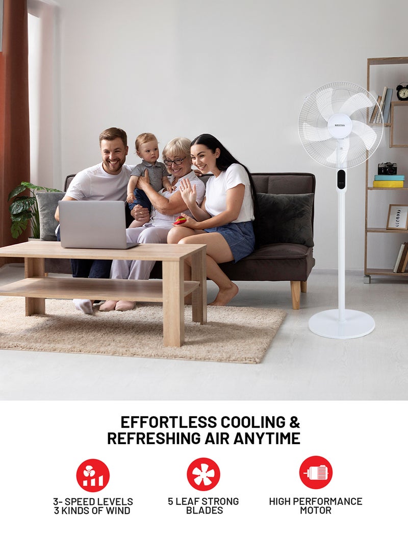KRYPTON - Stand Fan With Remote Control KNF6113 White - Image 1