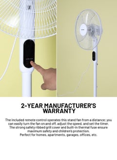 KRYPTON Stand Fan With Remote Control KNF6113 White  - Image 5