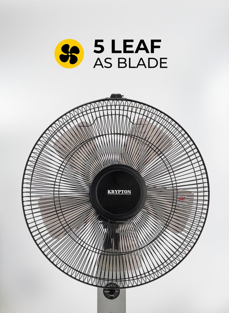 KRYPTON Stand Fan With Remote Control KNF6113 White/Black - Image 4