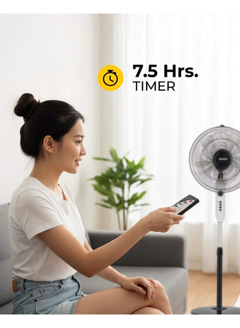 KRYPTON Stand Fan With Remote Control KNF6113 White/Black - Image 5