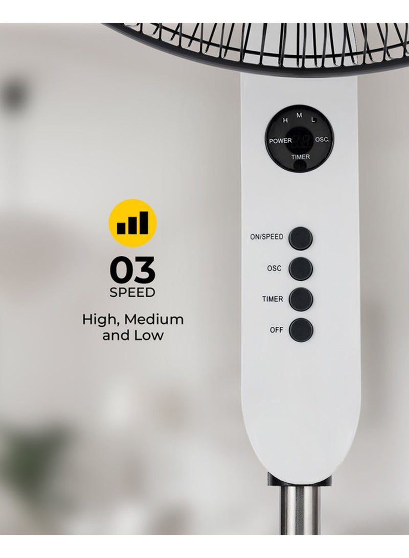 KRYPTON Stand Fan With Remote Control KNF6113 White/Black - Image 2
