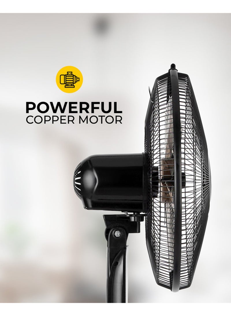 KRYPTON Stand Fan With Remote Control KNF6113 White/Black - Image 3