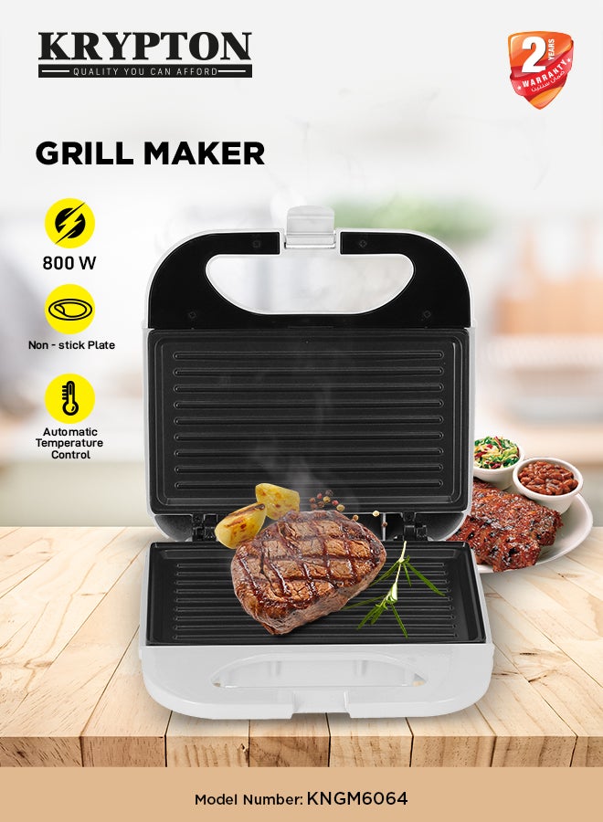 Grill Maker with Automatic Temperature Control, Power On and Off Indicators and 2 Slice Grill Plates with Non-Stick Coating for Easy Cleanup and Food Release 750 W KNGM6064 White - pnsku/N22638944A/45/_/1737470302/7e3a7b1b-7ab4-45b2-bdb9-db074928a602