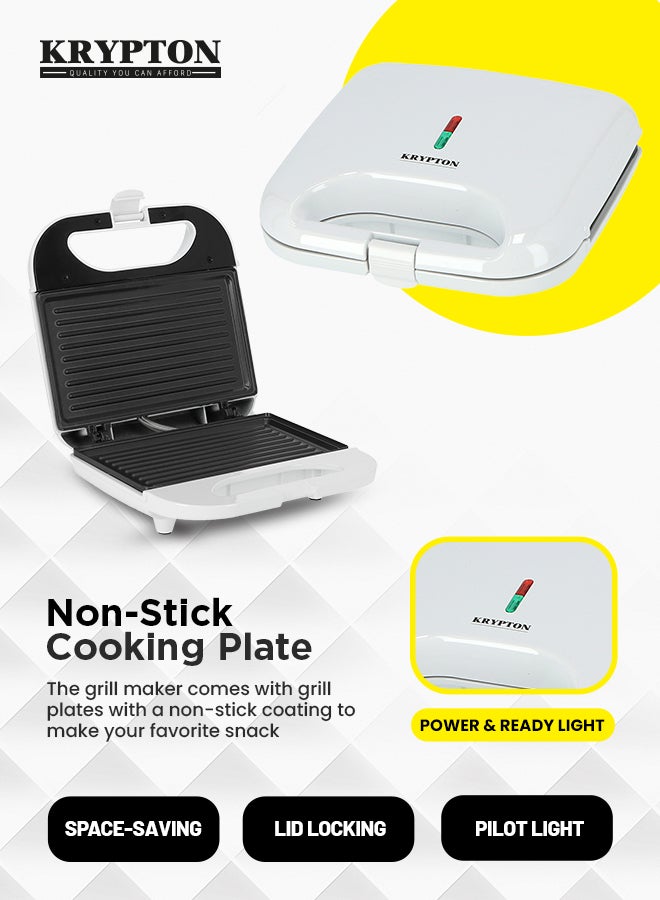 Grill Maker with Automatic Temperature Control, Power On and Off Indicators and 2 Slice Grill Plates with Non-Stick Coating for Easy Cleanup and Food Release 750 W KNGM6064 White - pnsku/N22638944A/45/_/1737470302/a4ffb83c-b17f-434a-ba1c-5d209c68df49