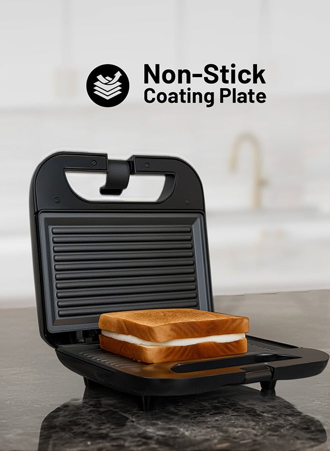 KRYPTON Electric Grill Maker with Non-Stick 2 Slice Plates | Automatic Temperature Control | Power On/Off Indicators | Easy to Clean | Perfect for Grilling Meat, Chicken, Vegetables 750 W KNGM6064S Black/Silver - Image 2