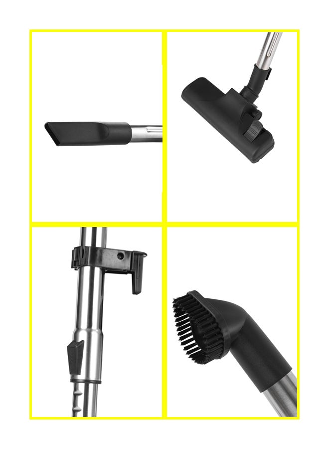GEEPAS - Wet and Dry Stainless Steel Vacuum Cleaner with Elegant Body, Adjustable Suction on Handle / Power Rating : AC 220 – 240 (50/60 Hz) 25 L 2300 W GVC19011N Silver/Black/Yellow - Image 1