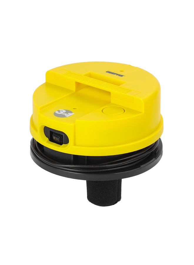 GEEPAS - Wet and Dry Stainless Steel Vacuum Cleaner with Elegant Body, Adjustable Suction on Handle / Power Rating : AC 220 – 240 (50/60 Hz) 25 L 2300 W GVC19011N Silver/Black/Yellow - Image 1