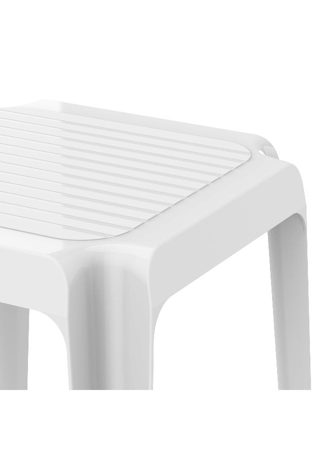 Cosmoplast Plastic Regina Low Square Table 48x48x43cm- (White) Cool Grey 48x48x43cm - Image 2