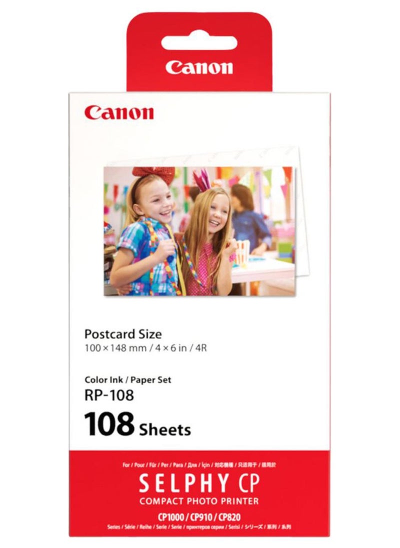 Canon High-Capacity Colour Ink And Paper Set 108 Sheets White - Image 1