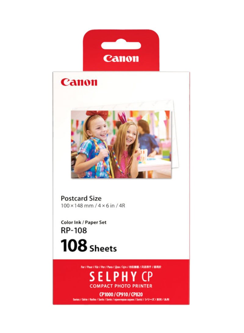 Canon High-Capacity Colour Ink And Paper Set 108 Sheets White - Image 1