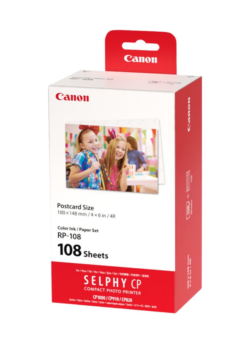 Canon High-Capacity Colour Ink And Paper Set 108 Sheets White - Image 2