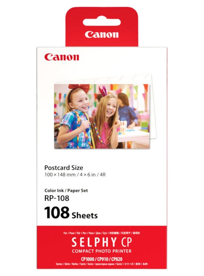 Canon High-Capacity Colour Ink And Paper Set 108 Sheets White - Image 1