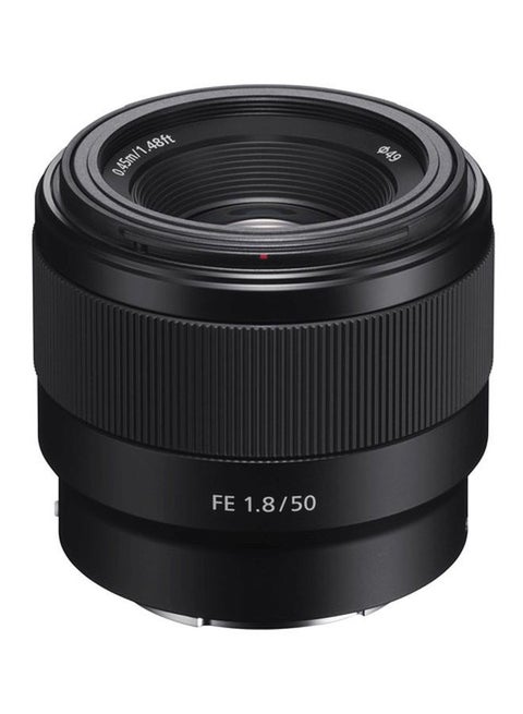FE 50mm F1.8 Compact Lightweight E Mount Lens with Beautiful Dedofusing Bokeh Compatible with Full Frame and APS C Camera SEL50F18F, Black, Lens Only Black