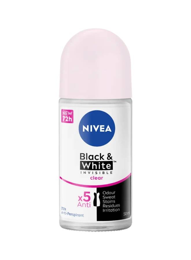 Nivea - Black & White Invisible Original, Antiperspirant for Women, Roll-on White/Black 50ml - Image 1