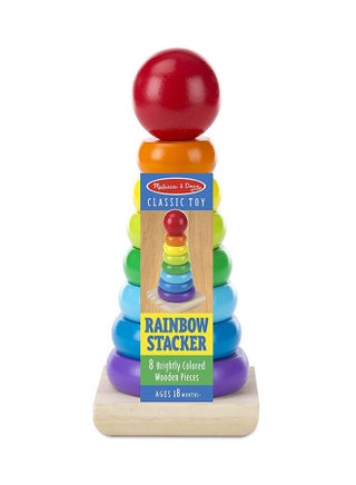 Creative And Educational Shape Wooden Rainbow Stacker Classic Toy For Kids, 8.89x8.89x21.59cm - view 5
