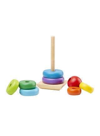 Creative And Educational Shape Wooden Rainbow Stacker Classic Toy For Kids, 8.89x8.89x21.59cm - view 2
