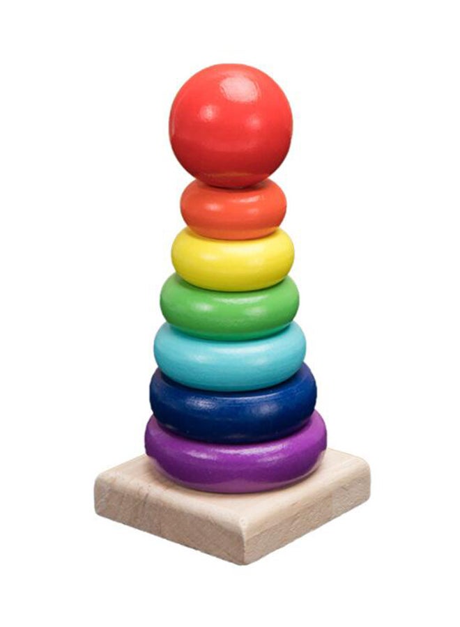 Melissa & Doug Creative And Educational Shape Wooden Rainbow Stacker Classic Toy For Kids, 8.89x8.89x21.59cm - Image 1