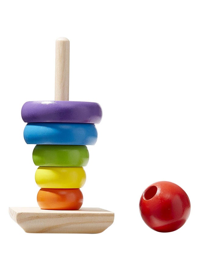 Melissa & Doug Creative And Educational Shape Wooden Rainbow Stacker Classic Toy For Kids, 8.89x8.89x21.59cm - Image 4