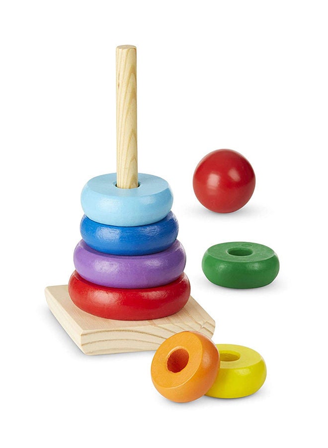 Melissa & Doug Creative And Educational Shape Wooden Rainbow Stacker Classic Toy For Kids, 8.89x8.89x21.59cm - Image 3