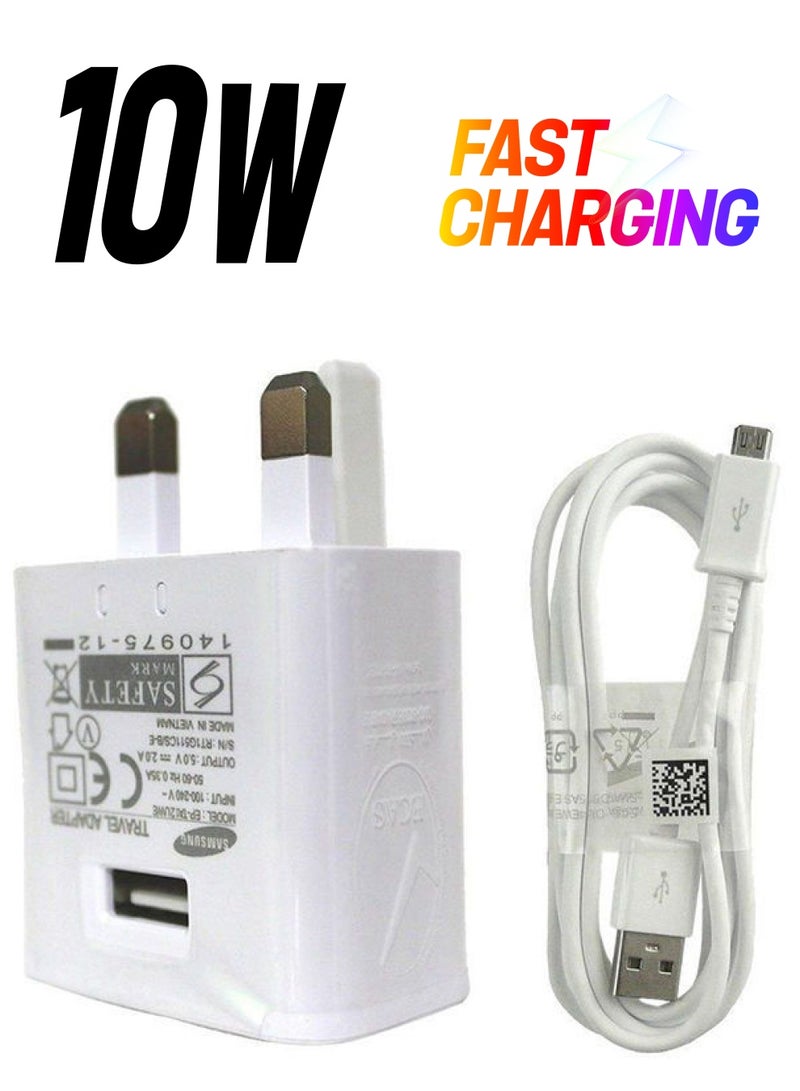 700 mAh 10W 3 Pin Uk Fast Charger For Galaxy S7 /S7 Edge White White  - Image 1