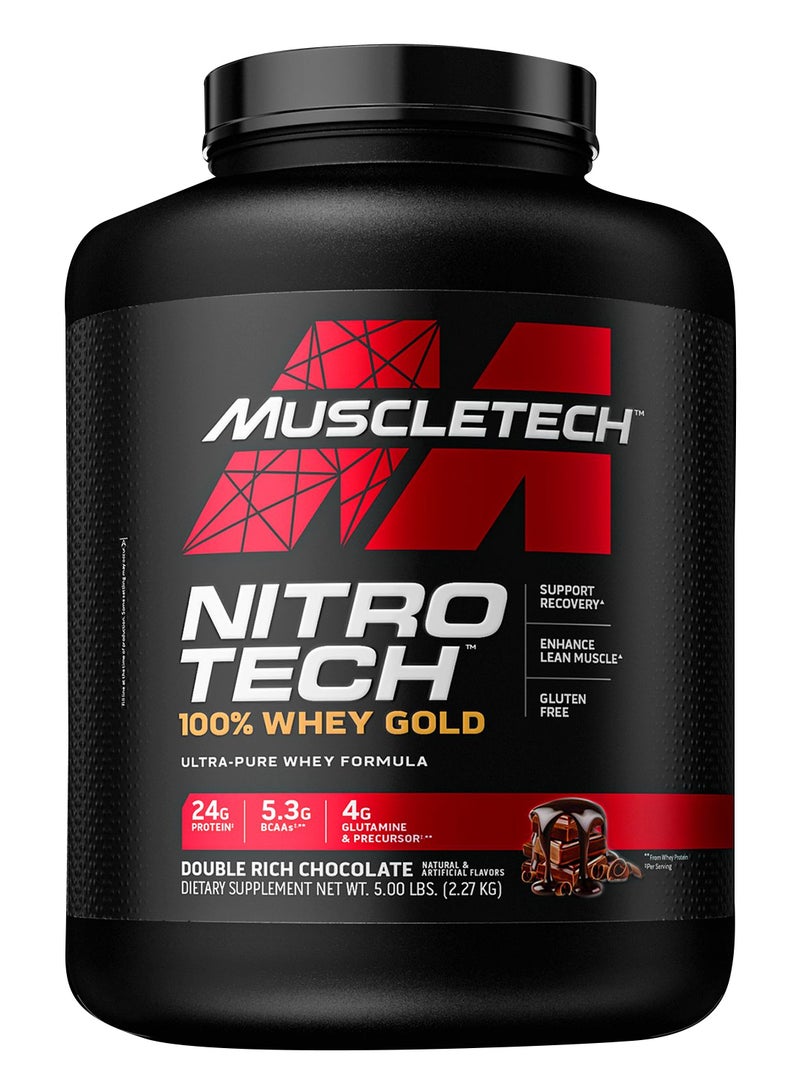 MuscleTech Nitro Tech Whey Protein Double Rich Chocolate 5lbs 2.27kg - Image 1