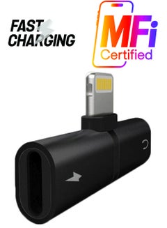 2-In-1 Lightning Splitter Adapter Black