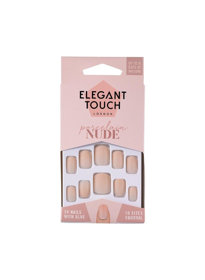 ELEGANT TOUCH 24-Piece Nude Collection False Nails Set Porcelain - Image 1