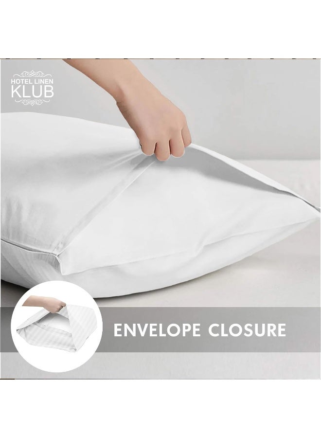 Hotel Linen Klub 2-Piece Cotton Blend Solid Pillow Cover Cotton Blend White 50x75cm  - Image 4