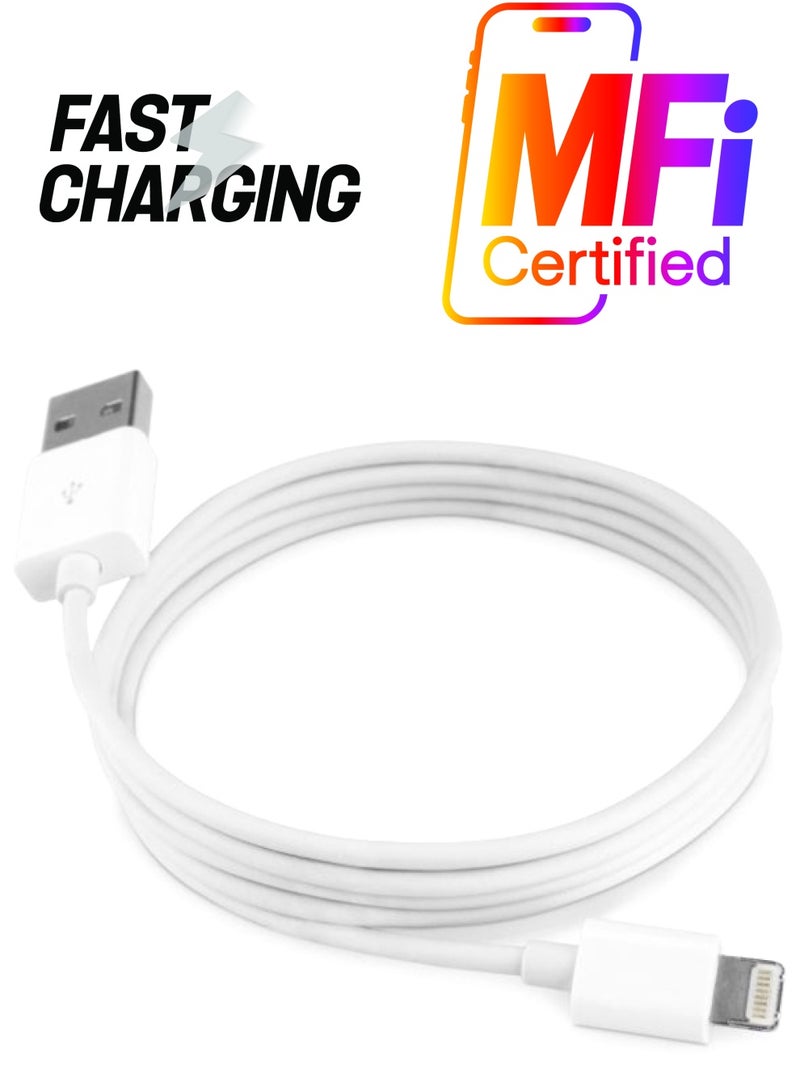 كابل شحن لايتنينغ أبيض/فضي