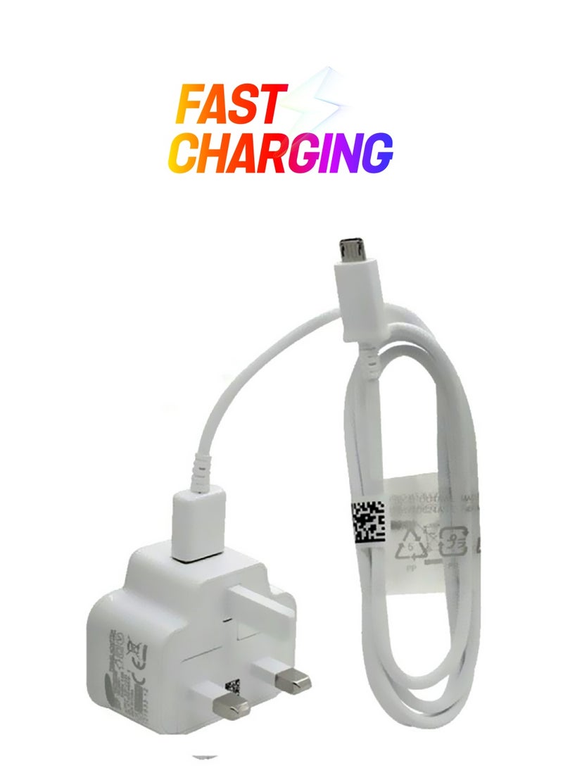 Power Adapter With Micro USB Cable White/Silver