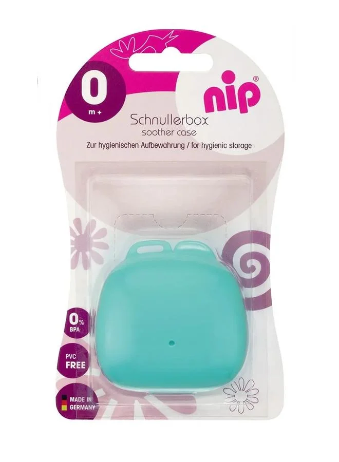 nip 2-in-1 Pacifier/Soother Box Sterilizer and Hygienic Soother Storage Case, Microwavable, Clean soothers in 60 seconds, Made in Germany, Fits most soothers - Blue