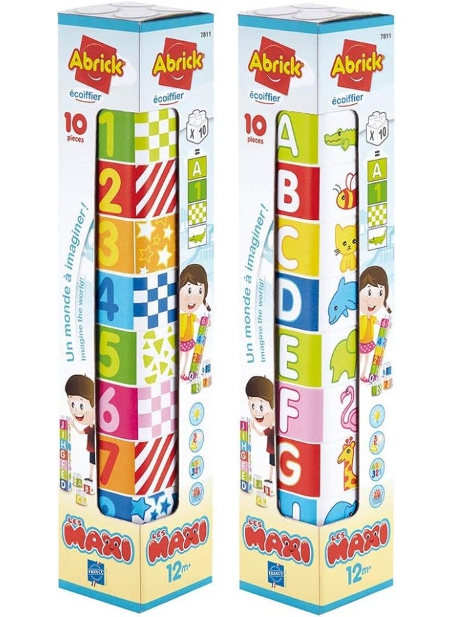 ecoiffier - 10-Piece Abrick Les Maxi Stacking Toy Set 7811 - Image 1
