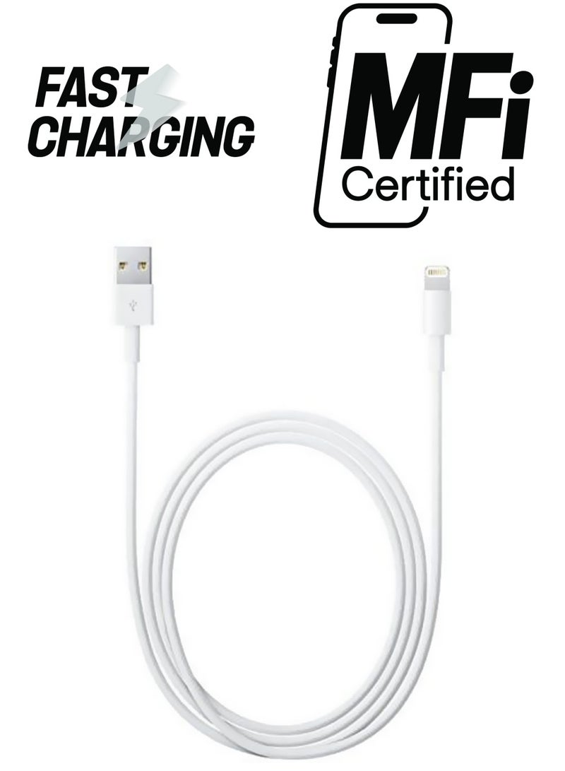 Generic - Lightning Data Sync Charging Cable For Apple iPhone 5/6/iPad/iPod White - Image 1