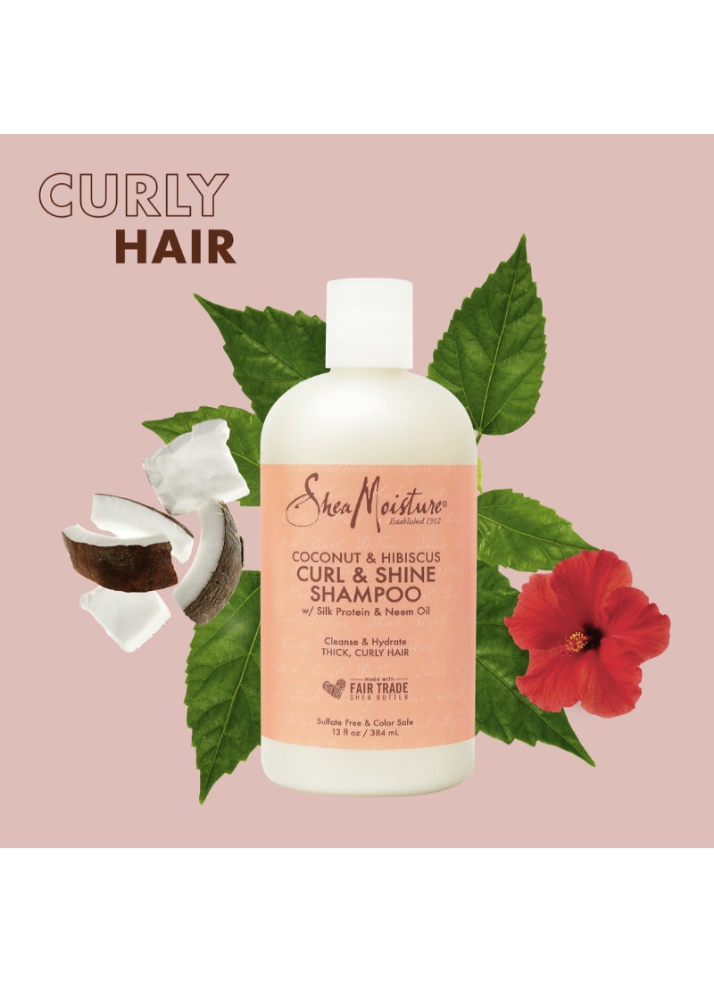 SheaMoisture - Coconut With Hibiscus Curl And Shine Shampoo 384ml - Image 1