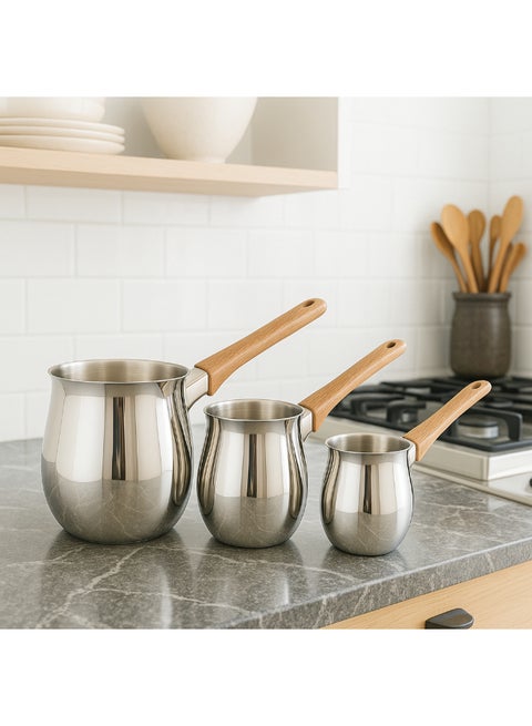 3-Piece Coffee Warmers Set Silver