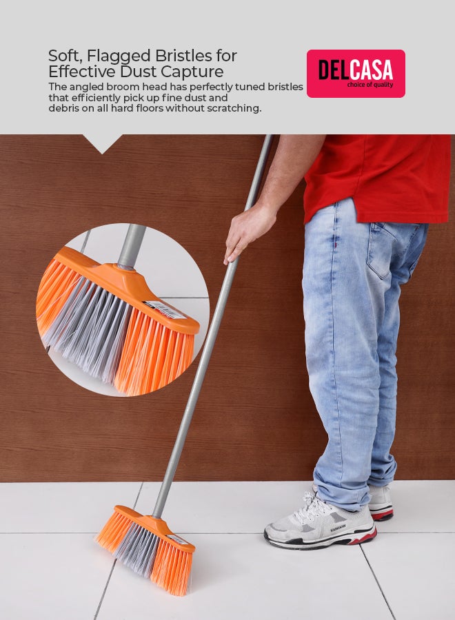 ديلكاسا مكنسة بيد برتقالي/ أخضر/ فضي - Image 3